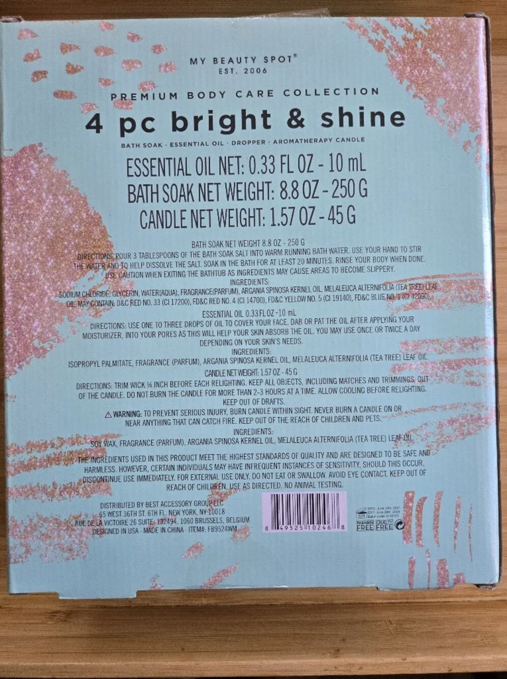 Bright & Shine Argan Oil + Tea Tree Bath Soak Set – White